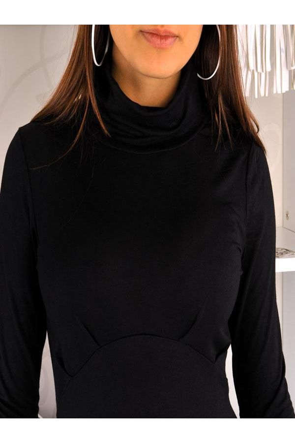 turtleneck blouse with long sleeves black