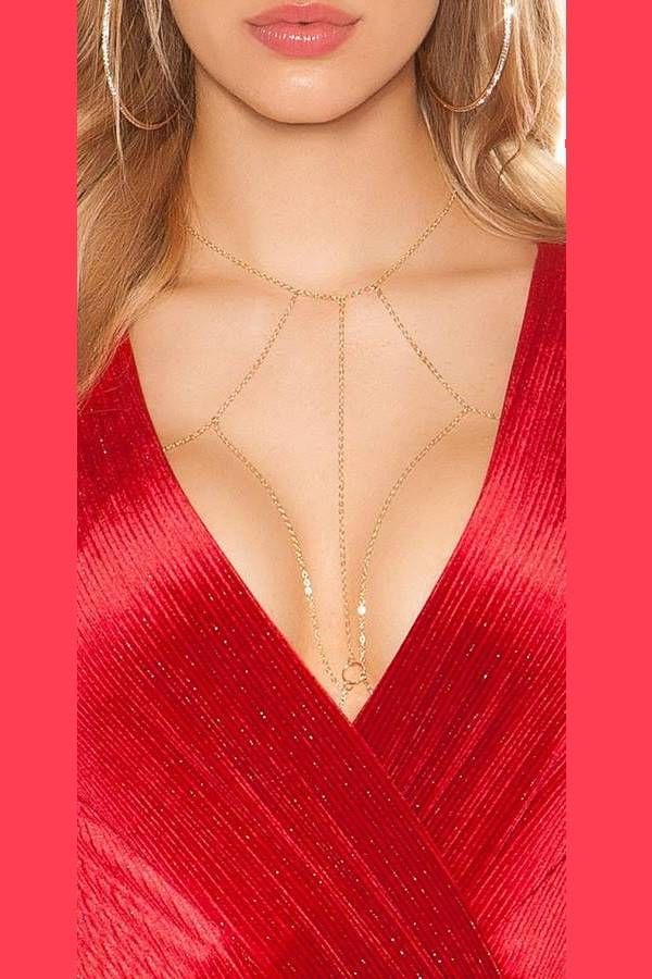 chain breast neck sexy gold.