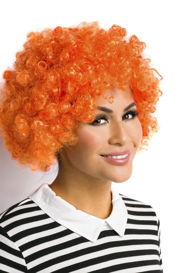 Αποκριάτικη Περούκα Κοντή Σγουρή Πορτοκαλί DAT2014436