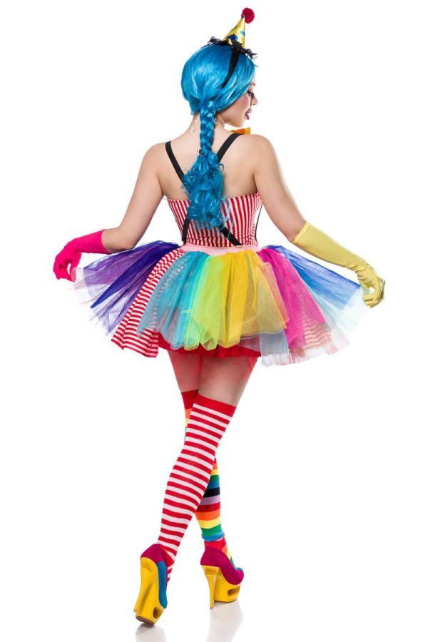 Carnival Costume Set Clown Girl Multicolour