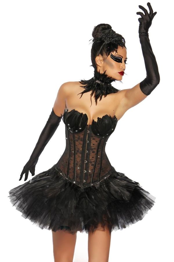 black swan exclusive set of corsage necklace and thong black