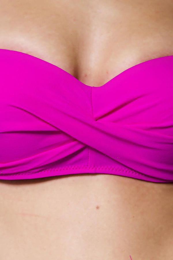womens push up swimwear bikini with remoovable halter neck fuchsia