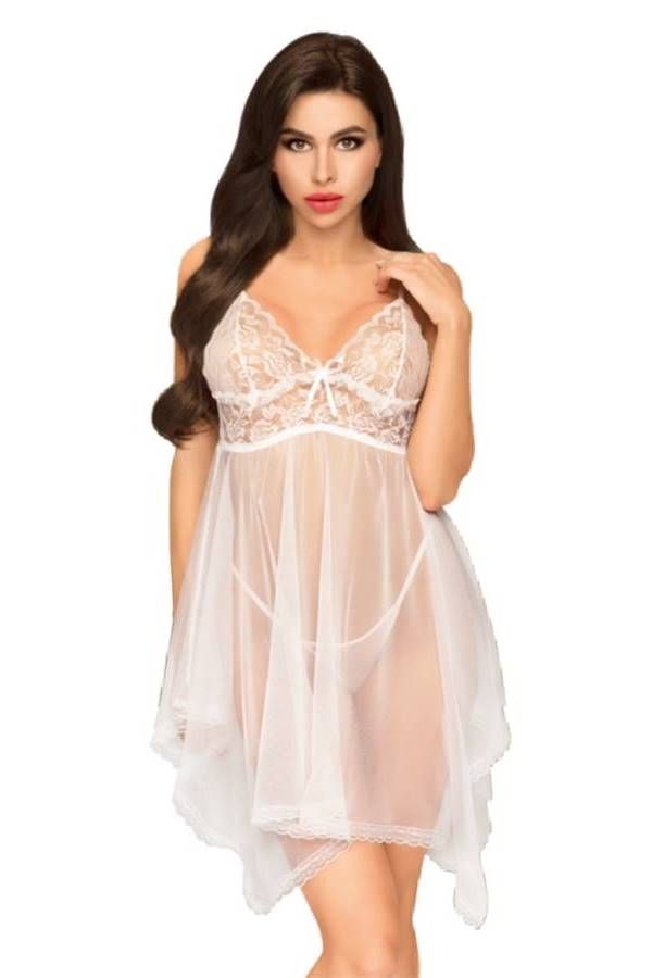 Babydoll String Sexy Penthhouse Sleeveless White DRED227675