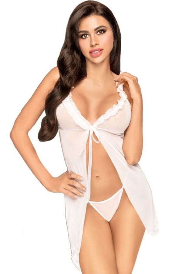 Babydoll Sexy Transparency White DRED227401