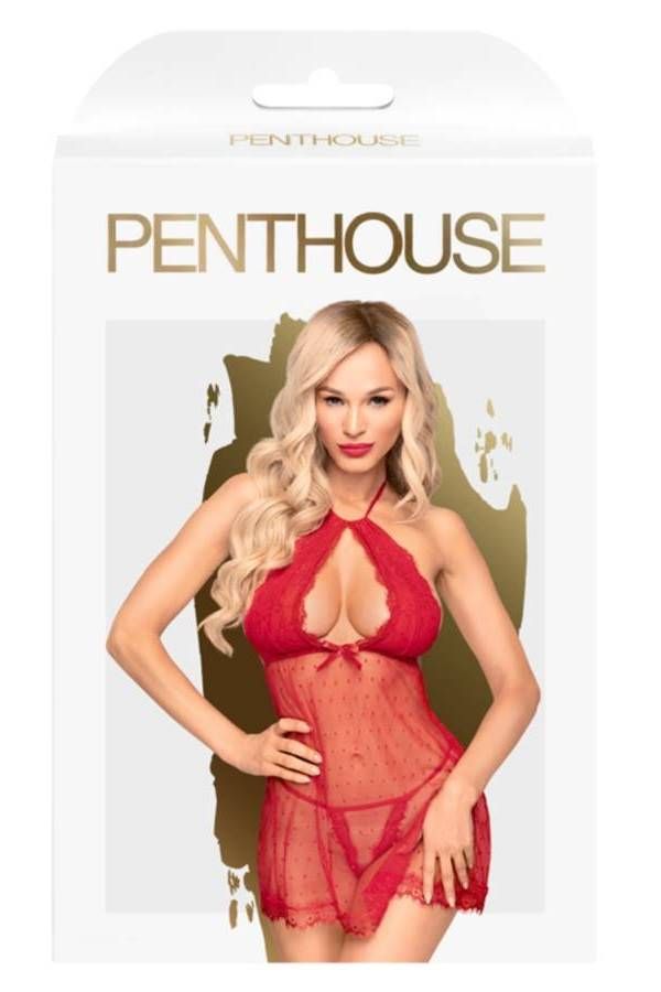 babydoll string sexy penthouse sleeveless red.