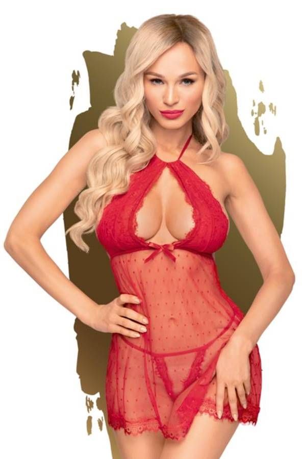 Babydoll String Sexy Penthhouse Sleeveless Red DRED227595