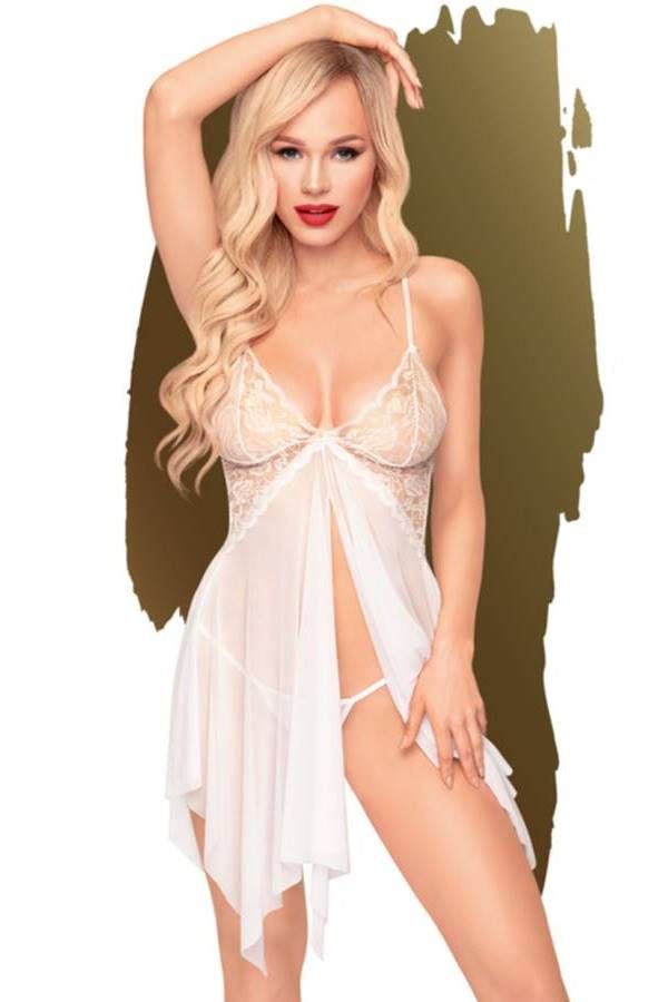 Babydoll String Sexy Straps Lace White DRED227719