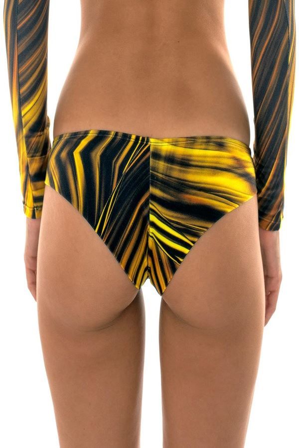 Brazilian Swimsuit Bottom Black Yellow