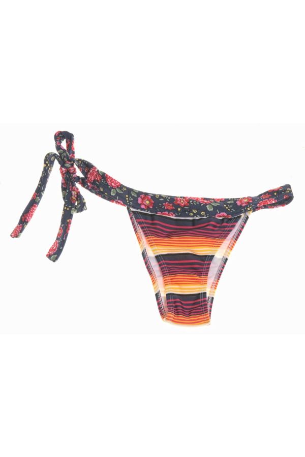 Brazilian Swimsuit Bottom Striped Multi Colored