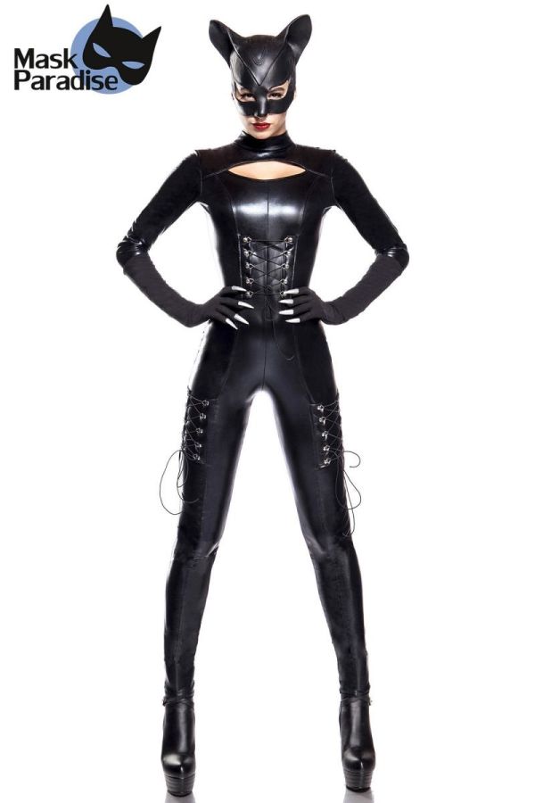 Catwoman Carnival Costume Set Wetlook Black