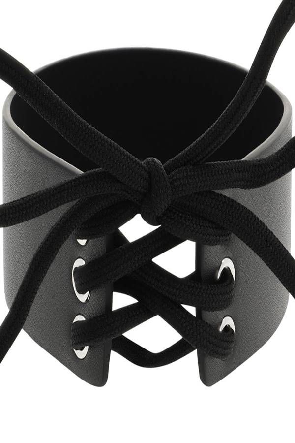 Necklace Choker Cords Vegan Leatherette Black DRED229295