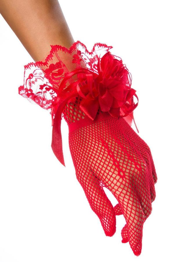 DAT1714399 GLOVES NET LACE RED