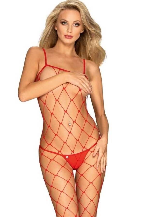 Net Bodystocking Sexy Red DRED228762