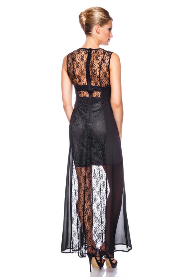 exclusive maxi dress with lace black