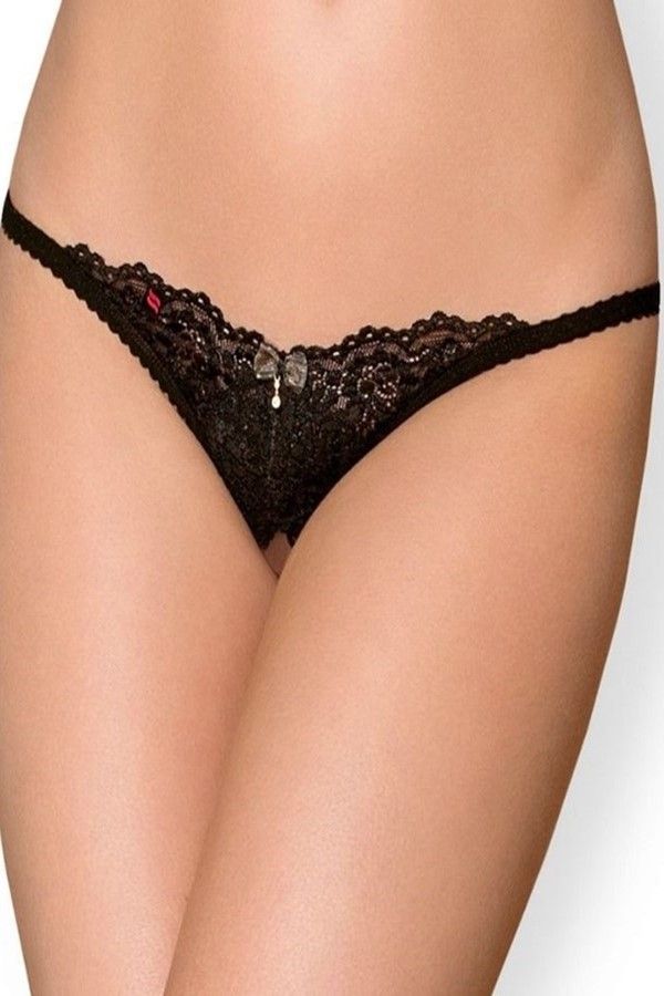 STRING MICRO OPEN CROTCH PENDANT LACE BLACK DRED218378 