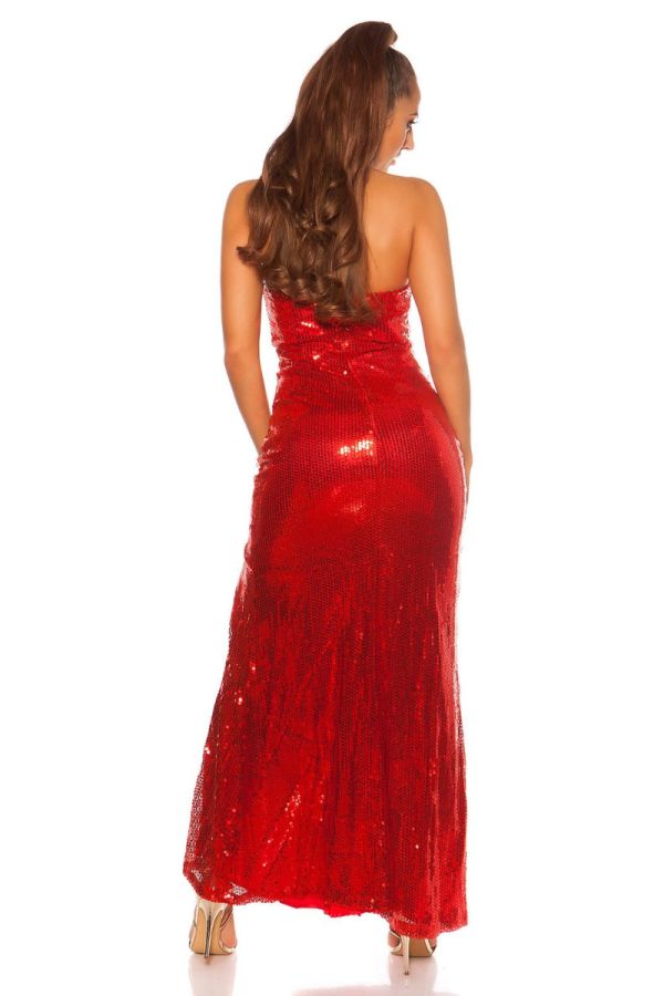 DRESS MAXI FORMAL SEQUINS RED ISD76008311