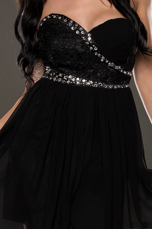 φόρεμα βραδινό στράπλες πέτρες μαύρο.
