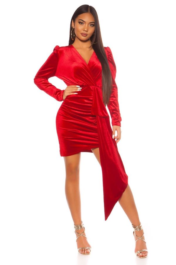 Dress Party Suede Look Red ISDK142943