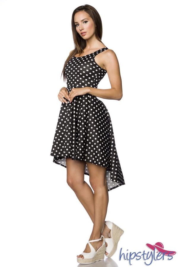 Φόρεμα Αμάνικο Ασύμμετρο Λαιμόκοψη Μαύρο Άσπρο DAT1660014 