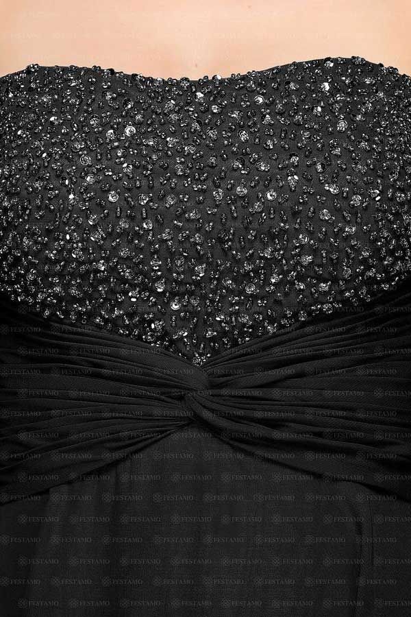 Φόρεμα Επίσημο Βραδινό Στράπλες Πέτρες Μαύρο