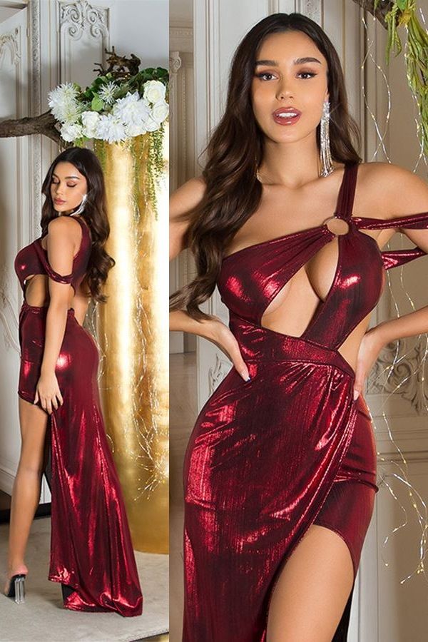 Φόρεμα Gala Βραδινό Σέξι Κόκκινο ISDK206904