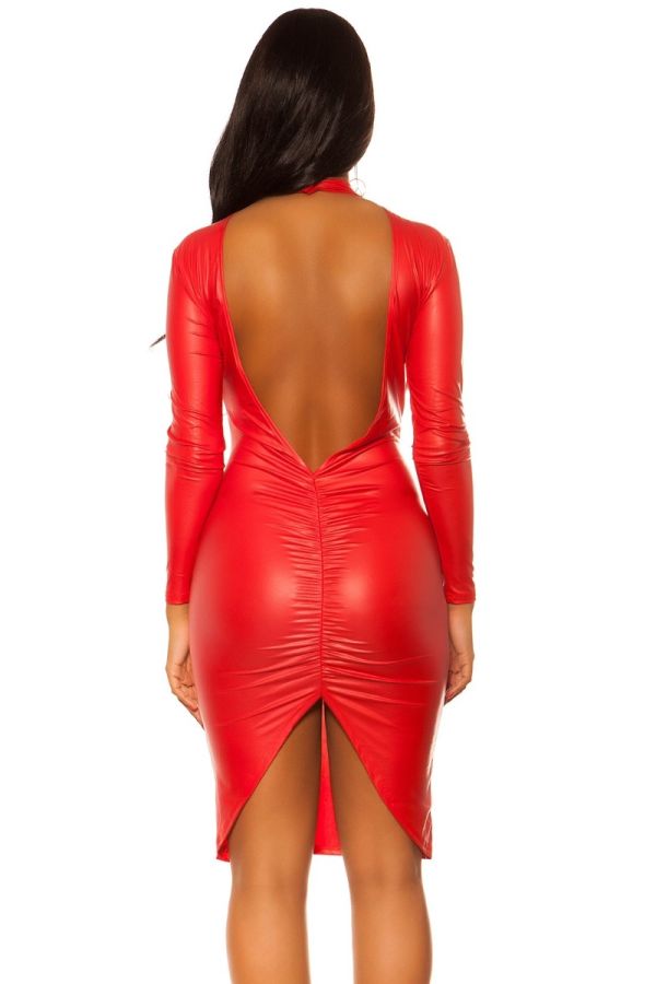 φόρεμα σέξυ wetlook κόκκινο.