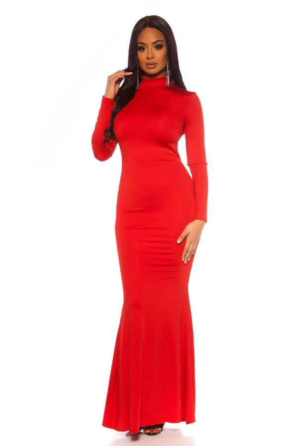 Φόρεμα Μακρύ Βραδινό Σέξι Πλάτη Κόκκινο
