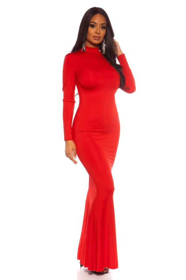Φόρεμα Μακρύ Βραδινό Σέξι Πλάτη Κόκκινο ISDK202371