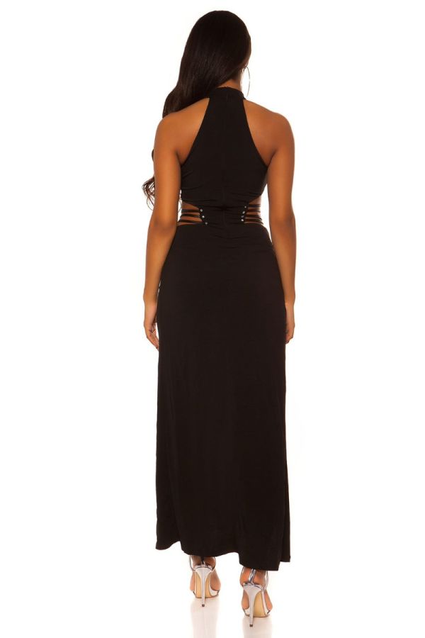 Φόρεμα Μακρύ Σέξι Σκίσιμο Εγκοπές Μαύρο ISDK935951