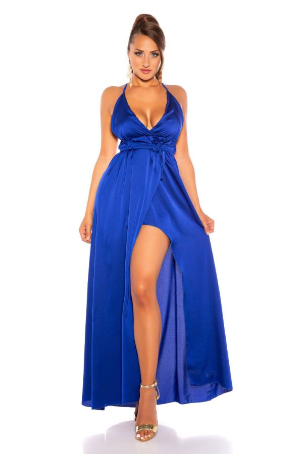 Φόρεμα Μακρύ Αέρινο Σέξι Μπλε ISDK101871