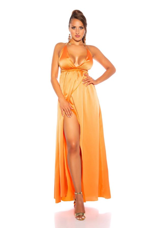 Φόρεμα Μακρύ Αέρινο Σέξι Πορτοκαλί ISDK101871