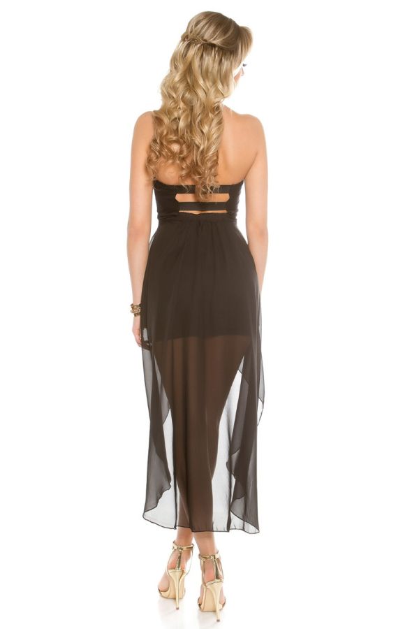 Φόρεμα Κοντό Στράπλες Μαύρο ISDIN501496