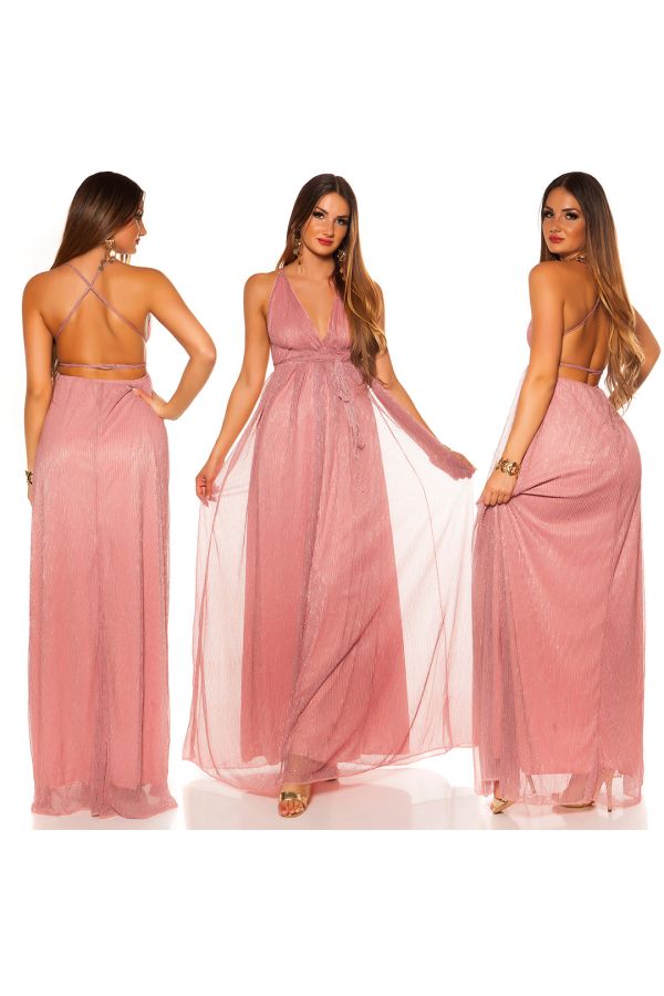 dress maxi formal sleeveless pink.