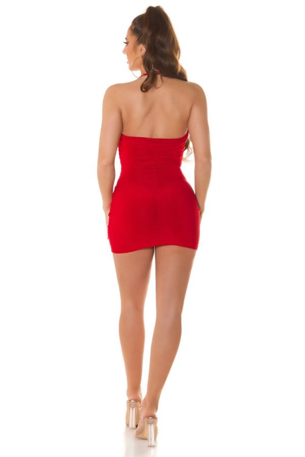 Φόρεμα Μίνι Ντεκολτέ Σέξι Κόκκινο ISDK208382