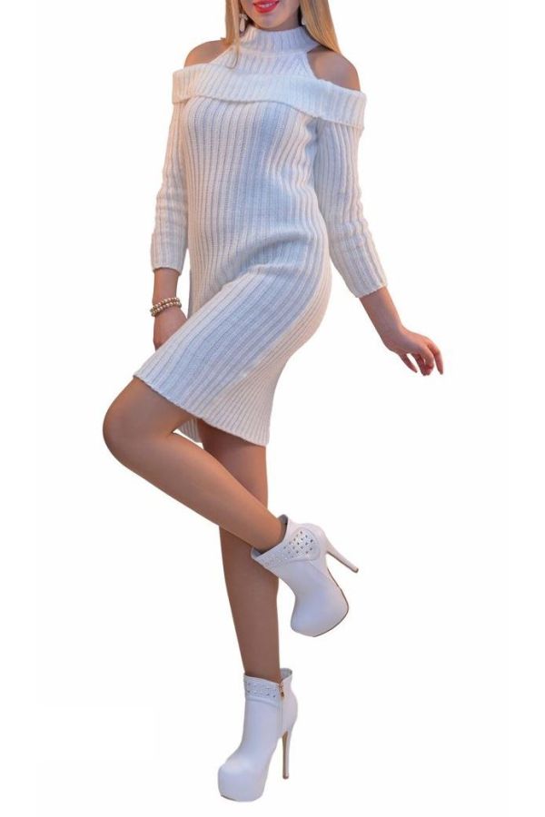 DRESS KNITTED WHITE NM38977