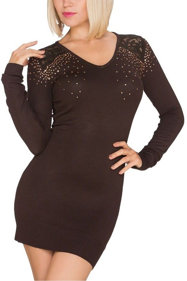 DRESS KNITTED BROWN Q2019573 