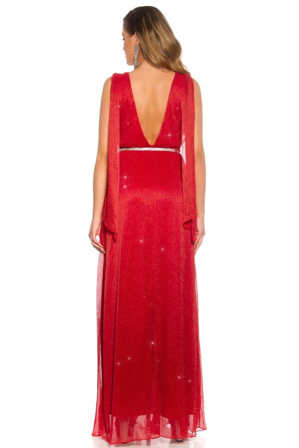 φόρεμα μακρύ red carpet greek goddess κόκκινο.