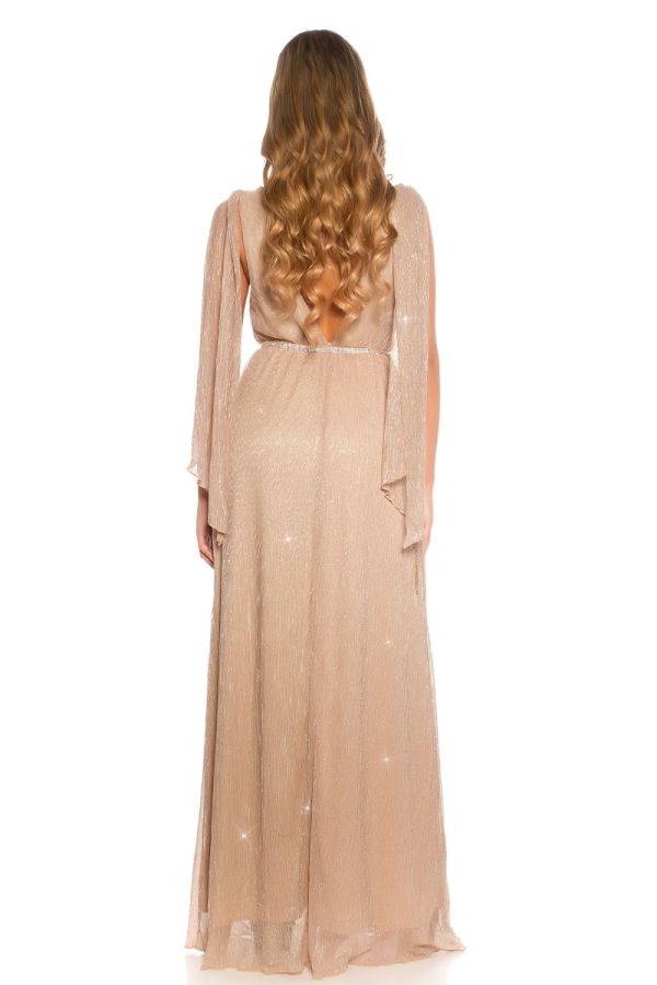 Gown Long Red Carpet Greek Goddess Beige