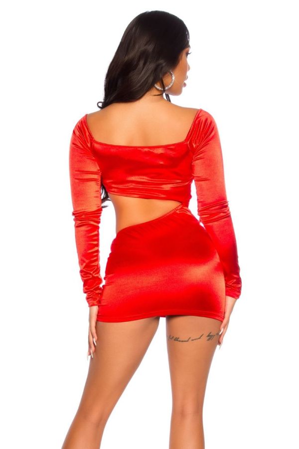 Dress Short Sexy Cutouts Red