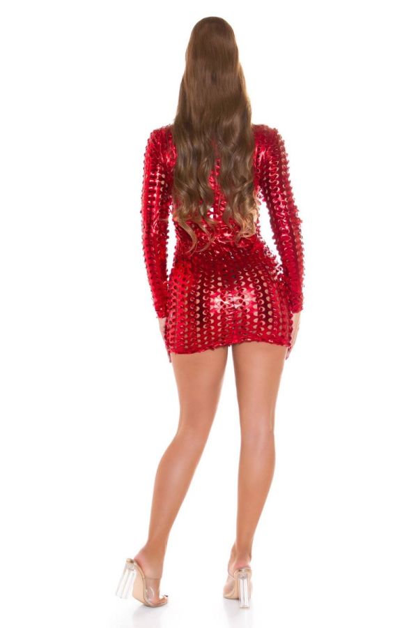 dress sexy hot perforated red.