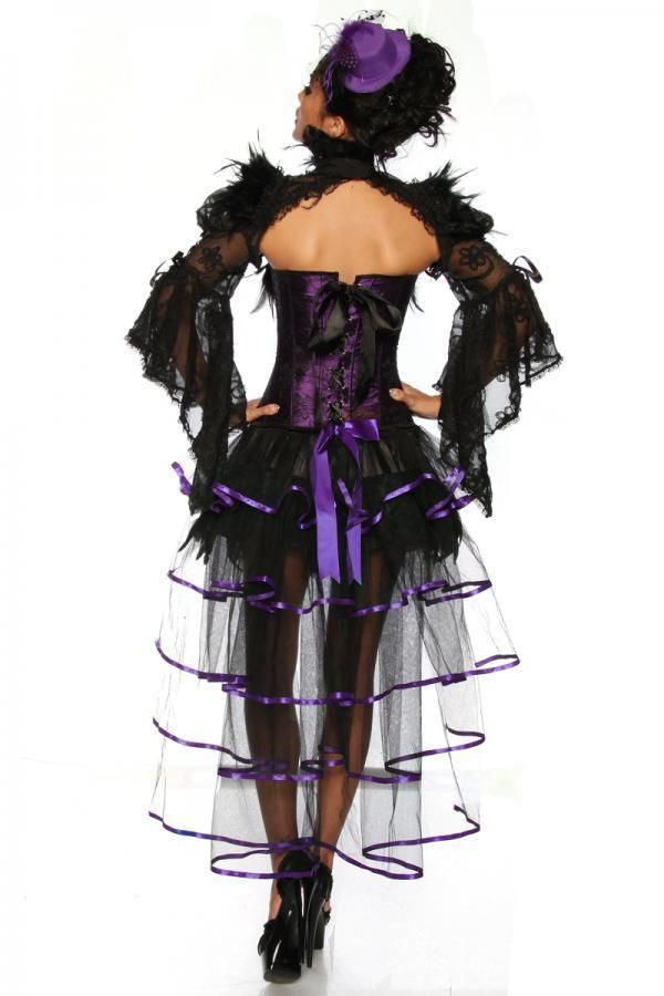 Skirt Burlesque Tulle Feathers Black Lilac DAT2312789