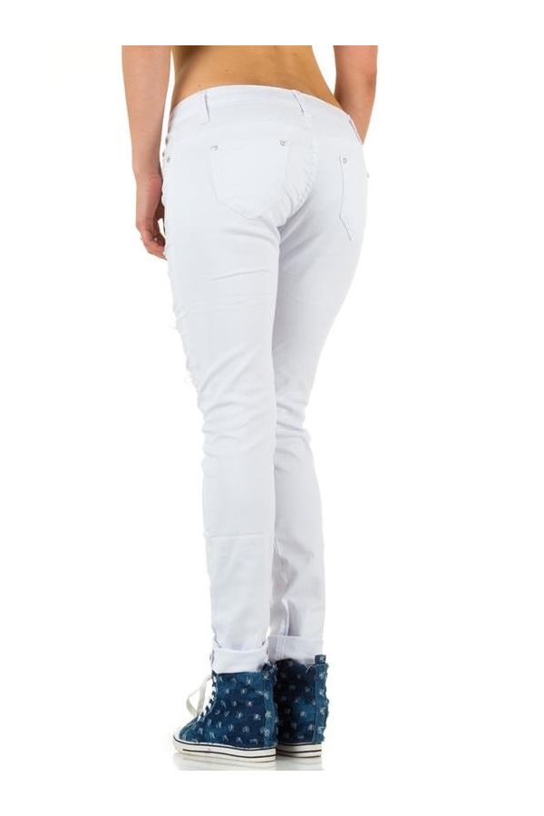 Παντελόνι Τζιν Σκισίματα Άσπρο FSW23801