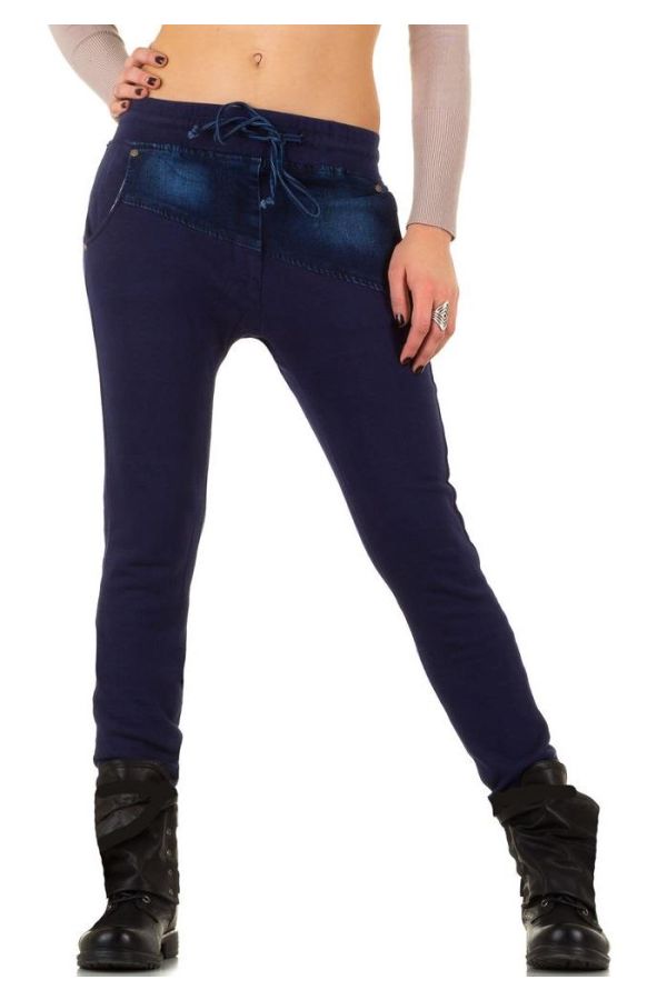 Παντελόνι Λάστιχο Κορδόνια Μέση Μπλε FSWJQ15791