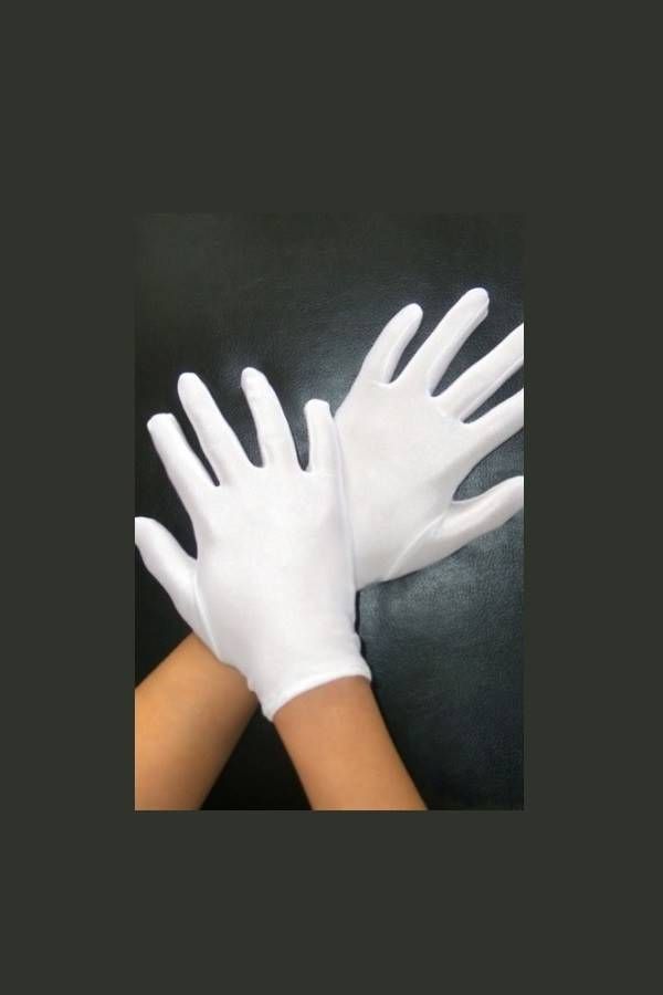 γάντια κοντά σατέν άσπρα.