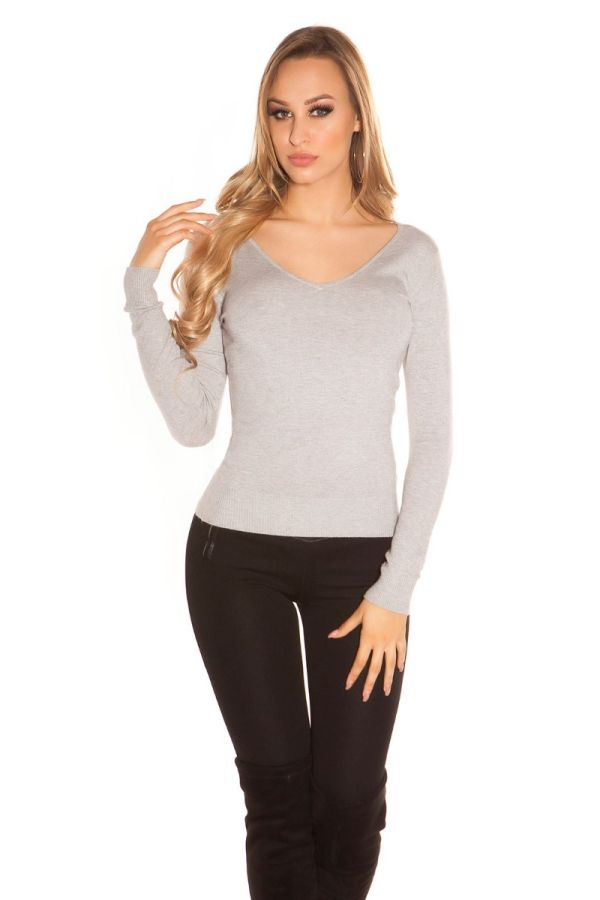 GREY BLOUSE KNITTED ISDN15141