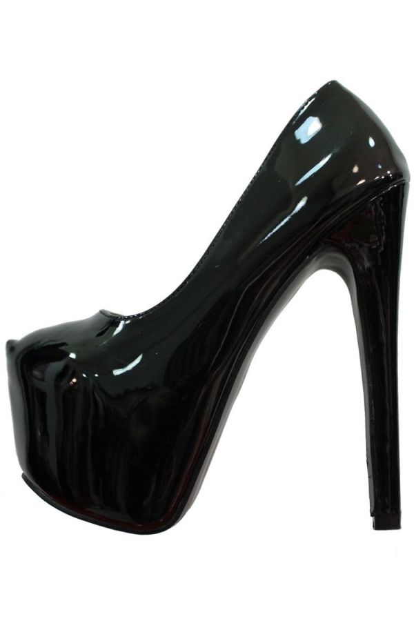 pumps sexy high heels patent black.