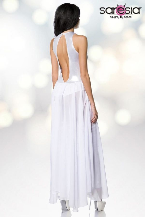 Σετ Gogo Body Φόρεμα Γκέτες Μεταλλικό Ασημί Άσπρο DAT1718199