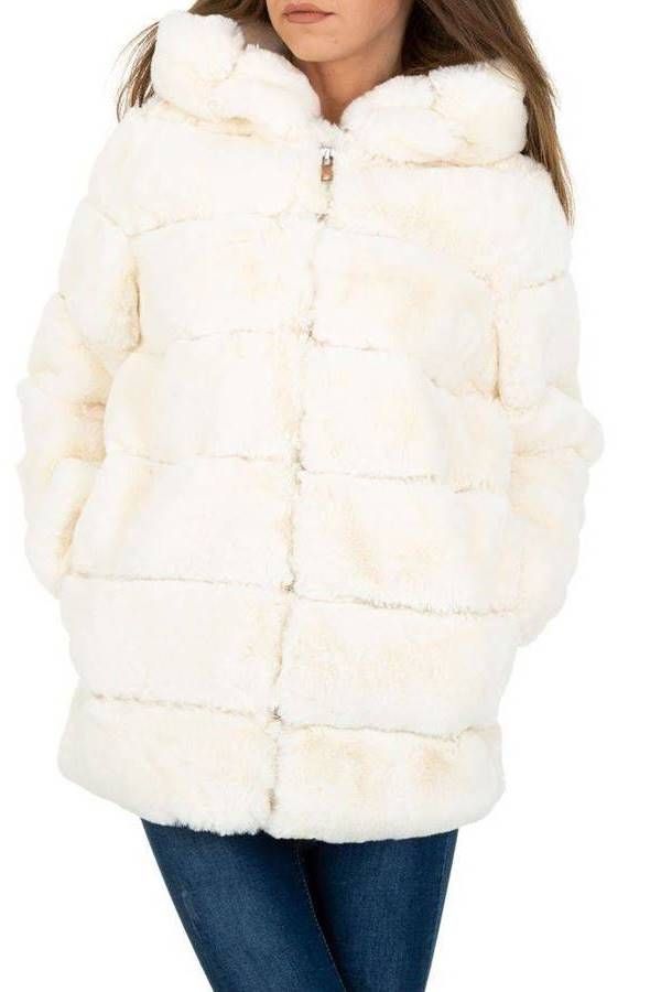 jacket fur hood white.