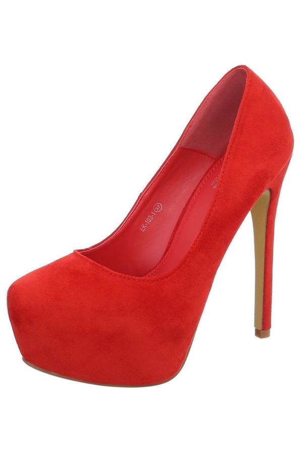 high heels red suede pumps.