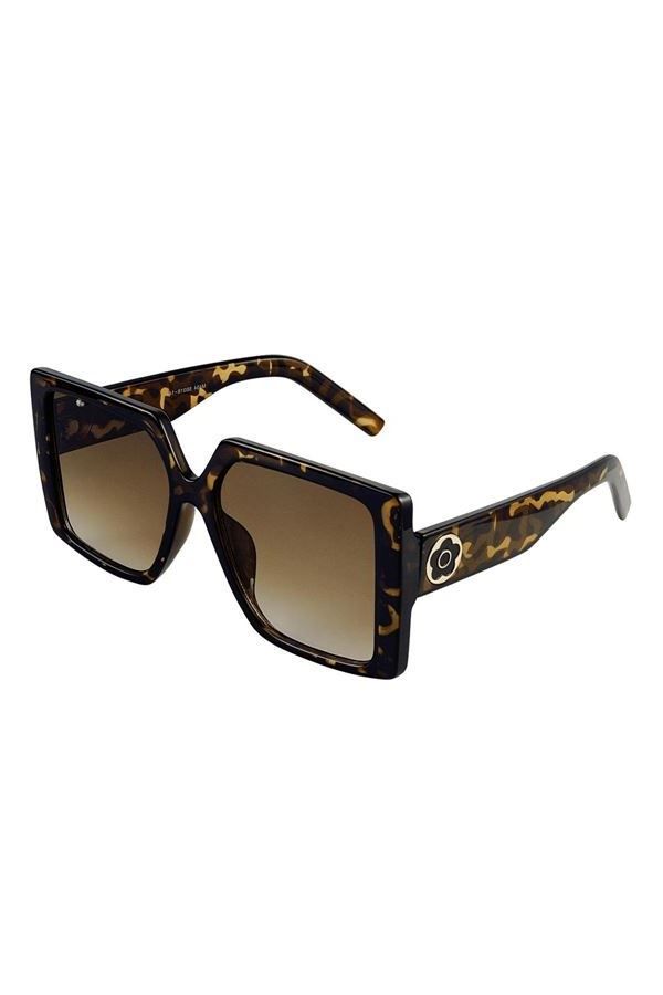 Sunglasses Square Large Sexy Brown YE511606
